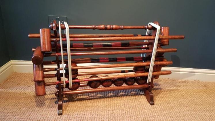 Victorian Ash Croquet Set and Stand - Image 1