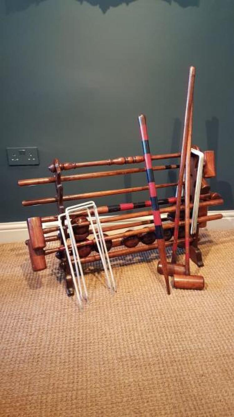 Victorian Ash Croquet Set and Stand - Image 2