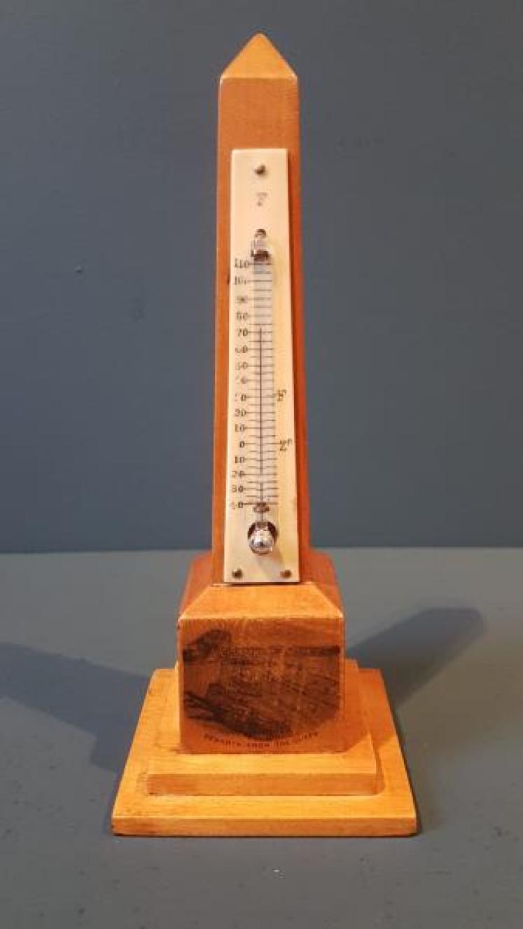 Victorian Boxwood Mauchline Ware Obelisk Desktop Thermometer - Image 7