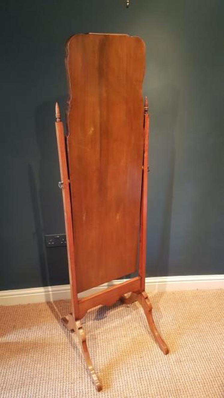 Edwardian Walnut Cheval Mirror - Image 2