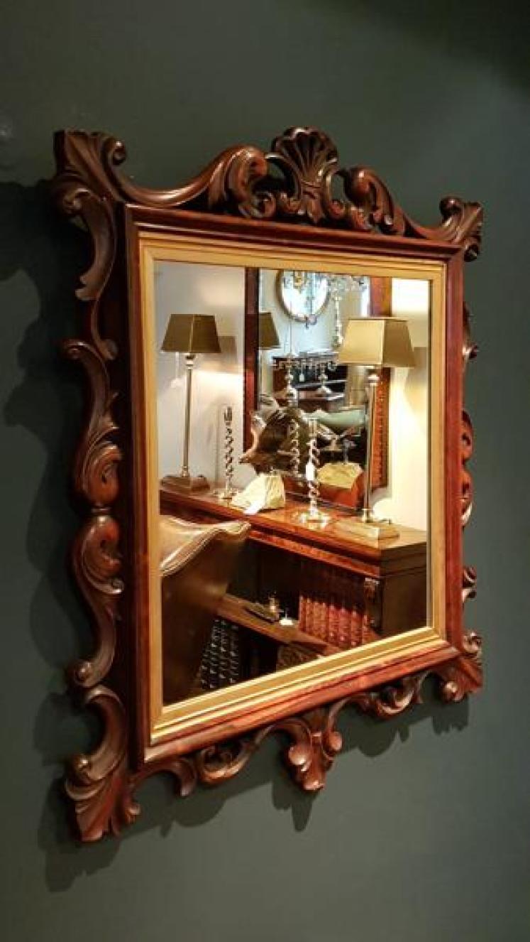 Victorian Carved Rosewood Mirror - Image 2