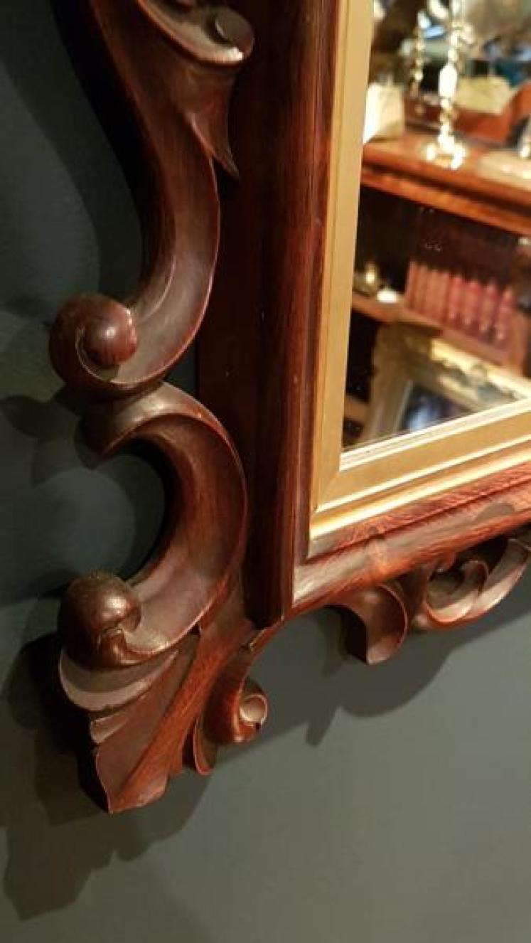 Victorian Carved Rosewood Mirror - Image 4
