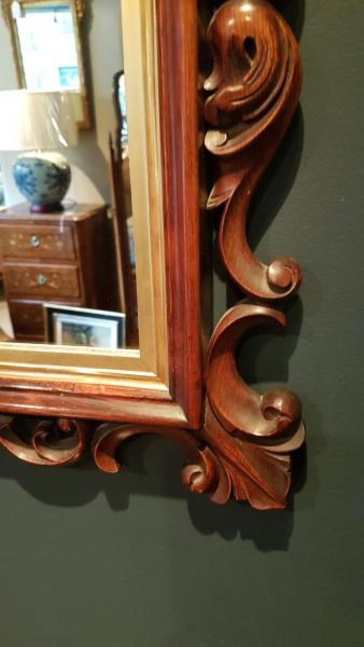 Victorian Carved Rosewood Mirror - Image 5