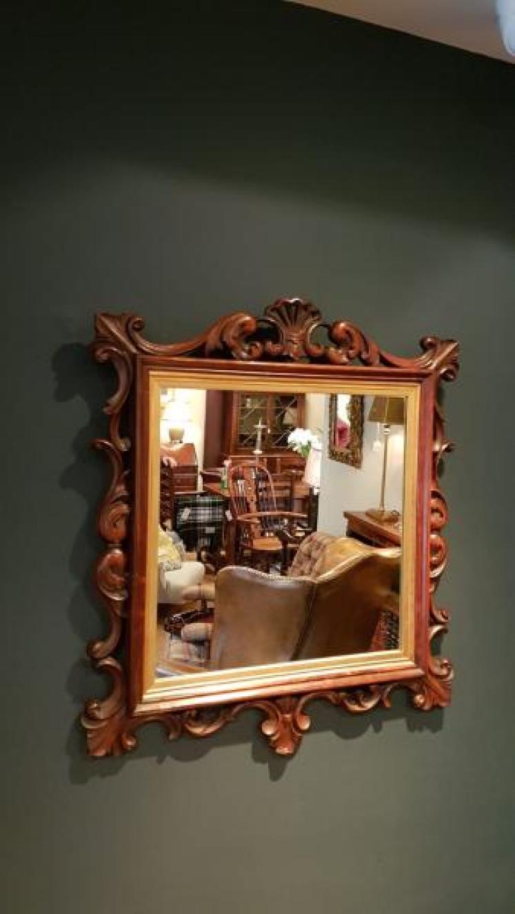 Victorian Carved Rosewood Mirror - Image 6