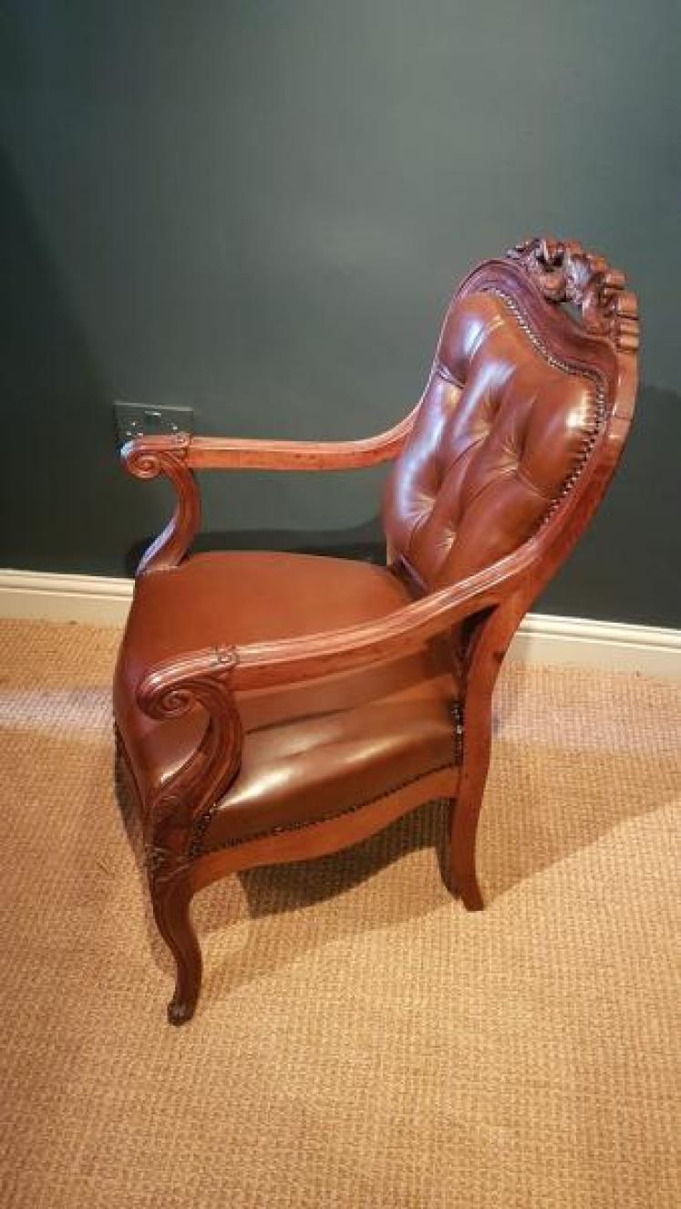 Matching Pair of Victorian Arm Chairs - Image 2