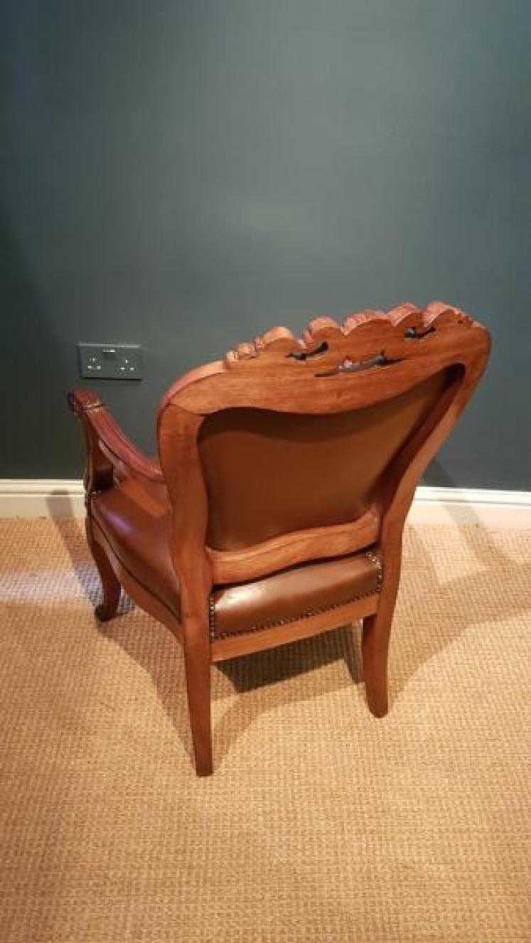 Matching Pair of Victorian Arm Chairs - Image 3