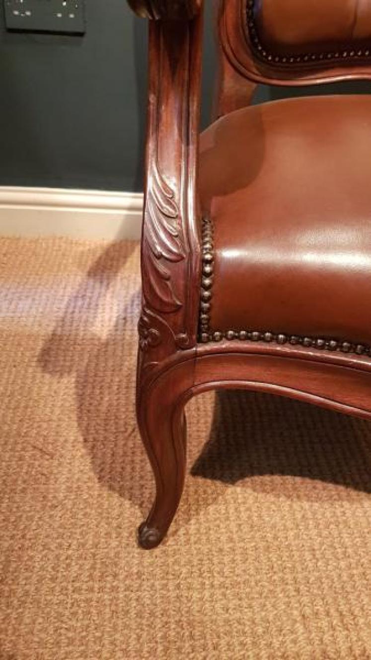 Matching Pair of Victorian Arm Chairs - Image 4