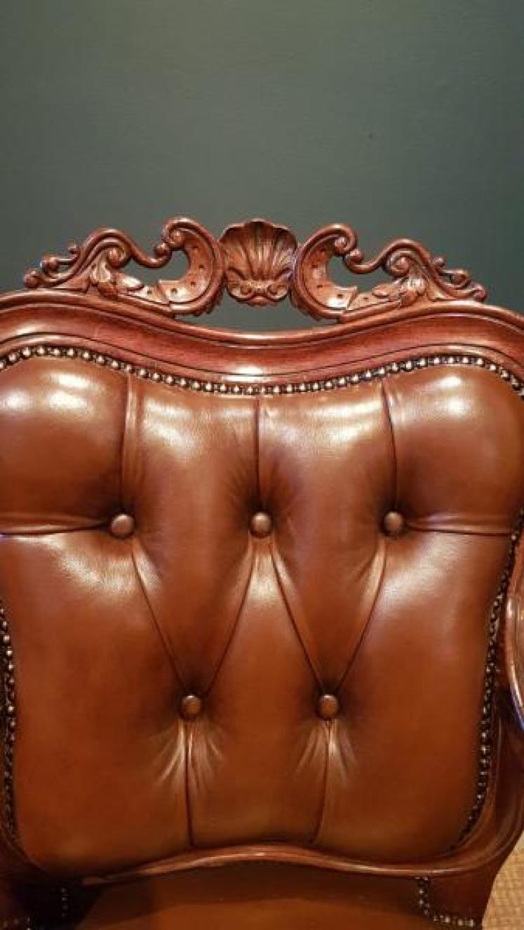 Matching Pair of Victorian Arm Chairs - Image 5