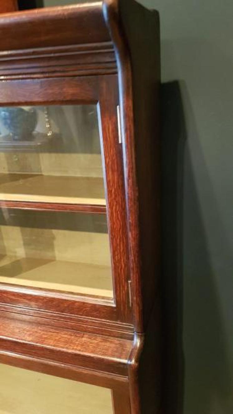  Original Edwardian Solid Oak Barristers Bookcase - Image 5