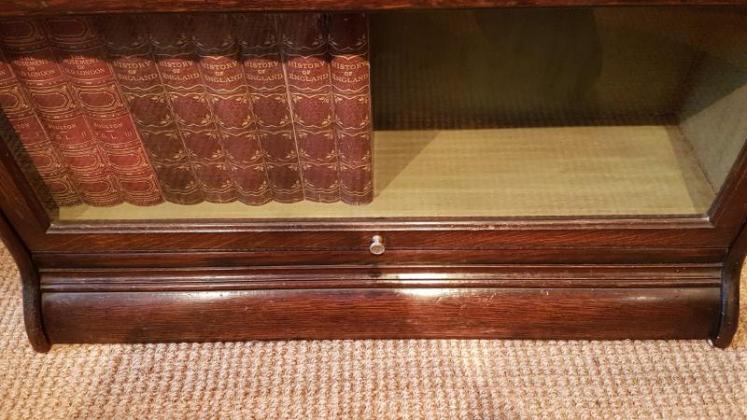  Original Edwardian Solid Oak Barristers Bookcase - Image 6
