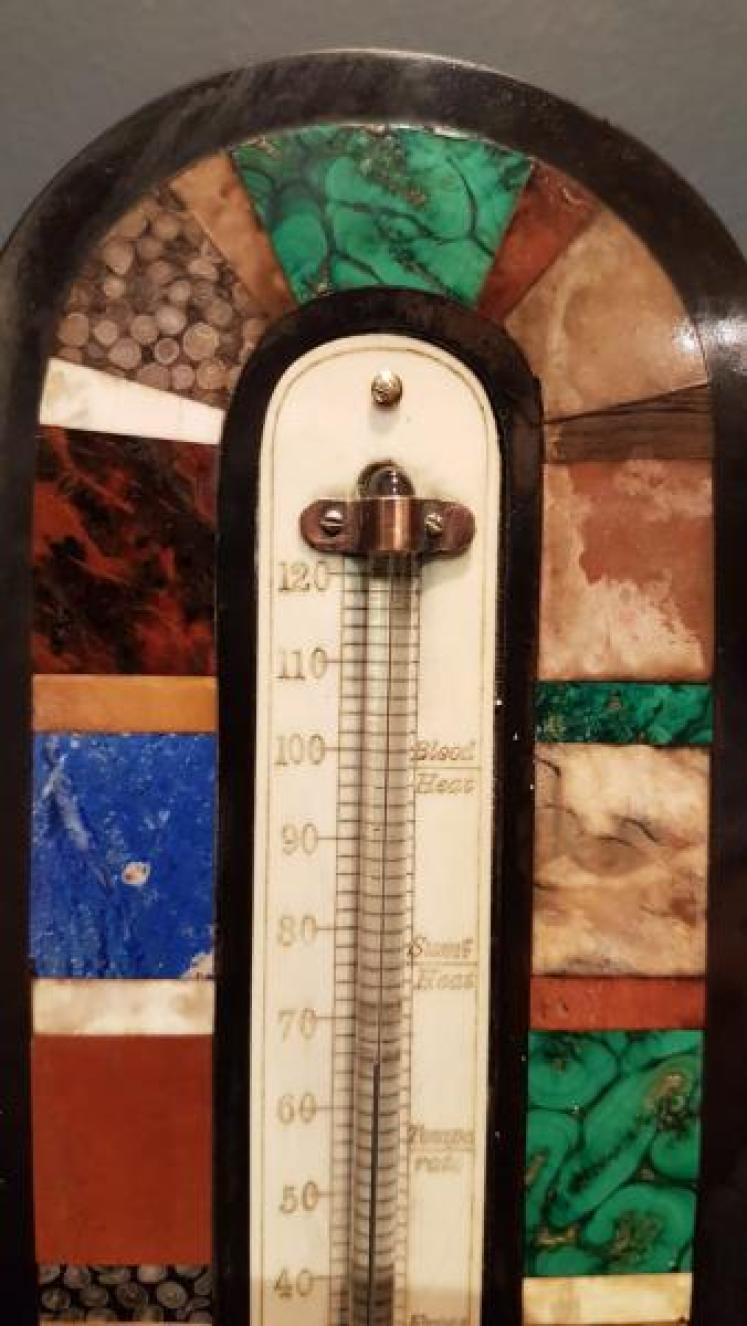 Victorian Specimen Marble Desk Top Thermometer - Image 3