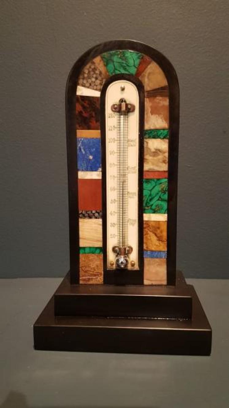 Victorian Specimen Marble Desk Top Thermometer - Image 5