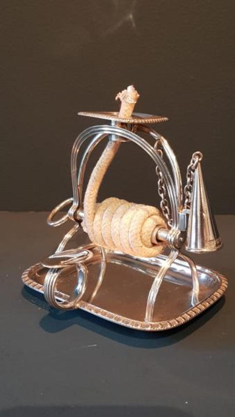 Silver Wax Jack Candlestick and Snuffer - Image 1