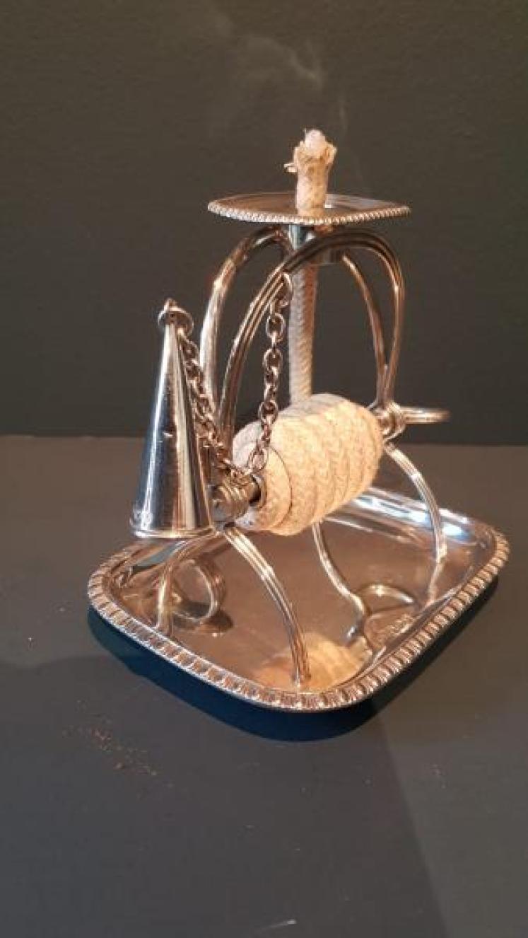 Silver Wax Jack Candlestick and Snuffer - Image 2