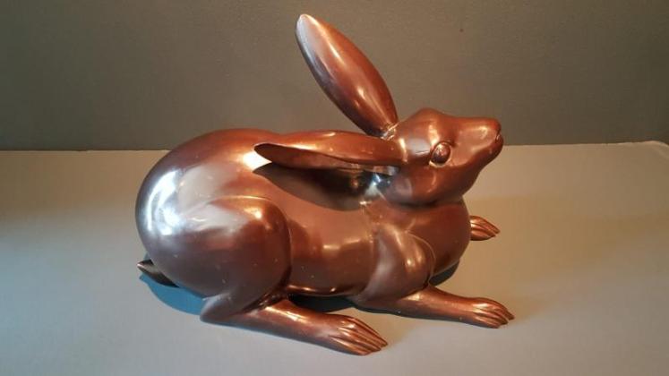Superb Pair of Bronze Hares - Image 2