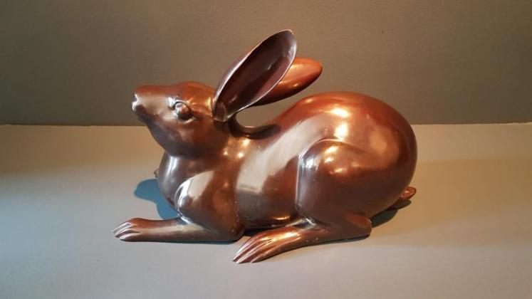 Superb Pair of Bronze Hares - Image 3