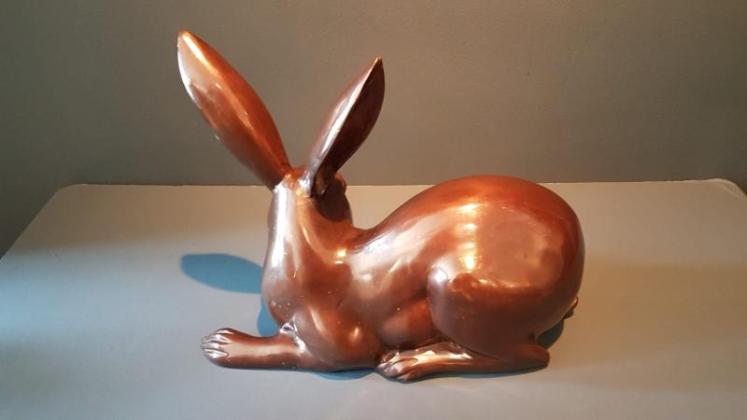 Superb Pair of Bronze Hares - Image 4
