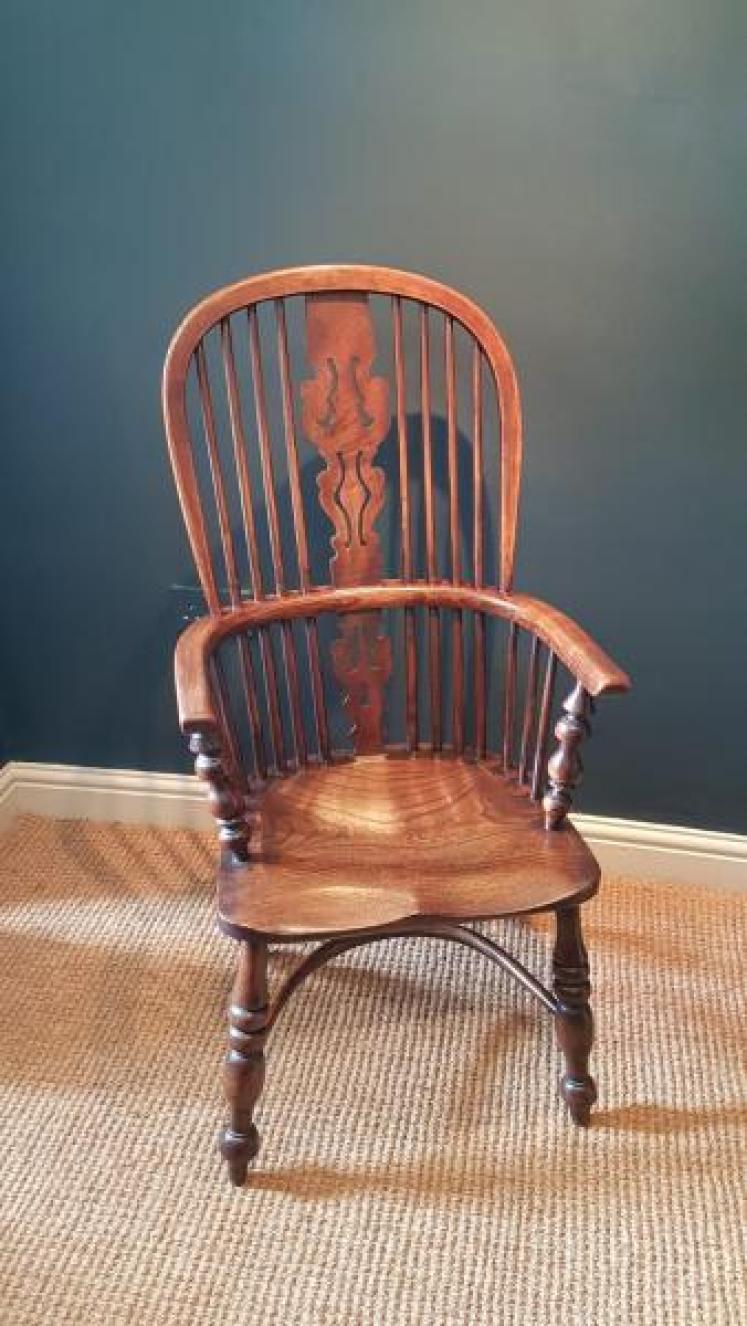 Early Victorian Ash High Back Windsor Chair - Image 1