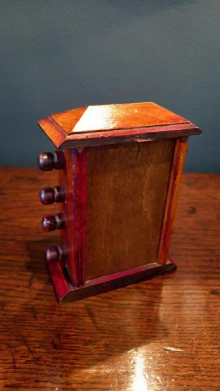 Small Antique Walnut Perpetual Desk Calendar - Image 5