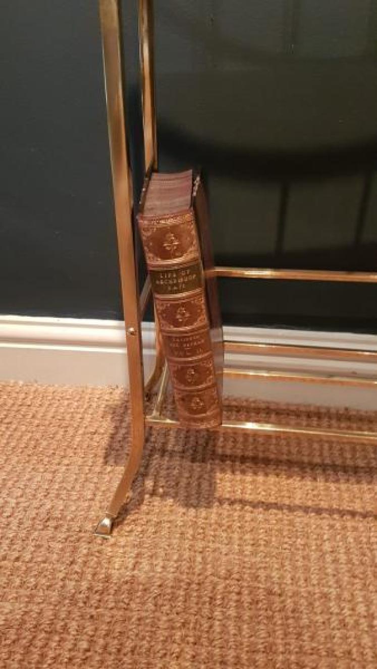 Edwardian Brass and Mahogany Magazine and Book Stand - Image 6