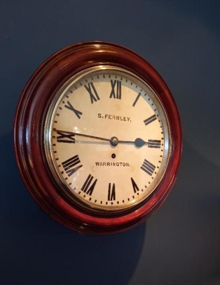 Mid Victorian Mahogany Warrington Fusee Wall Clock - Image 7