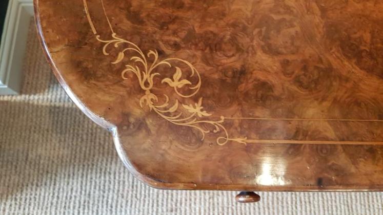 Victorian Burr Walnut Side Table - Image 5