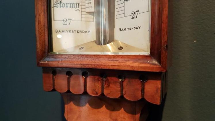 Victorian Burr Walnut Stick Barometer - Image 5