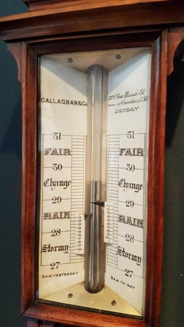 Victorian Burr Walnut Stick Barometer - Image 6