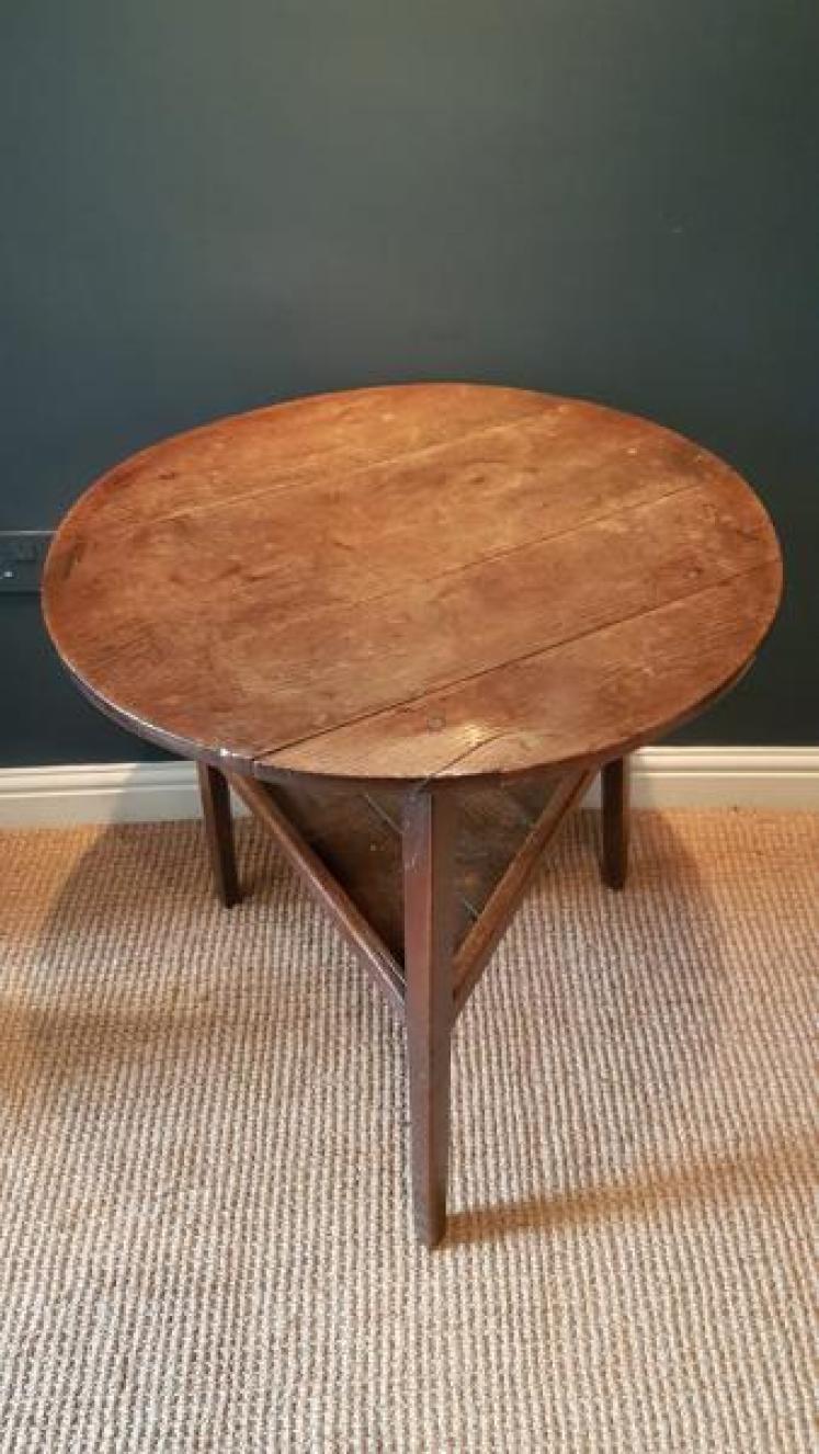 Original George III Oak Cricket Table - Image 3