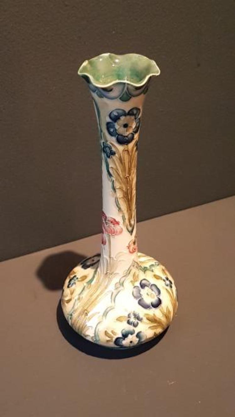 Moorcroft McIntyre Forget-Me-Not and Poppy Panelled Vase - Image 1