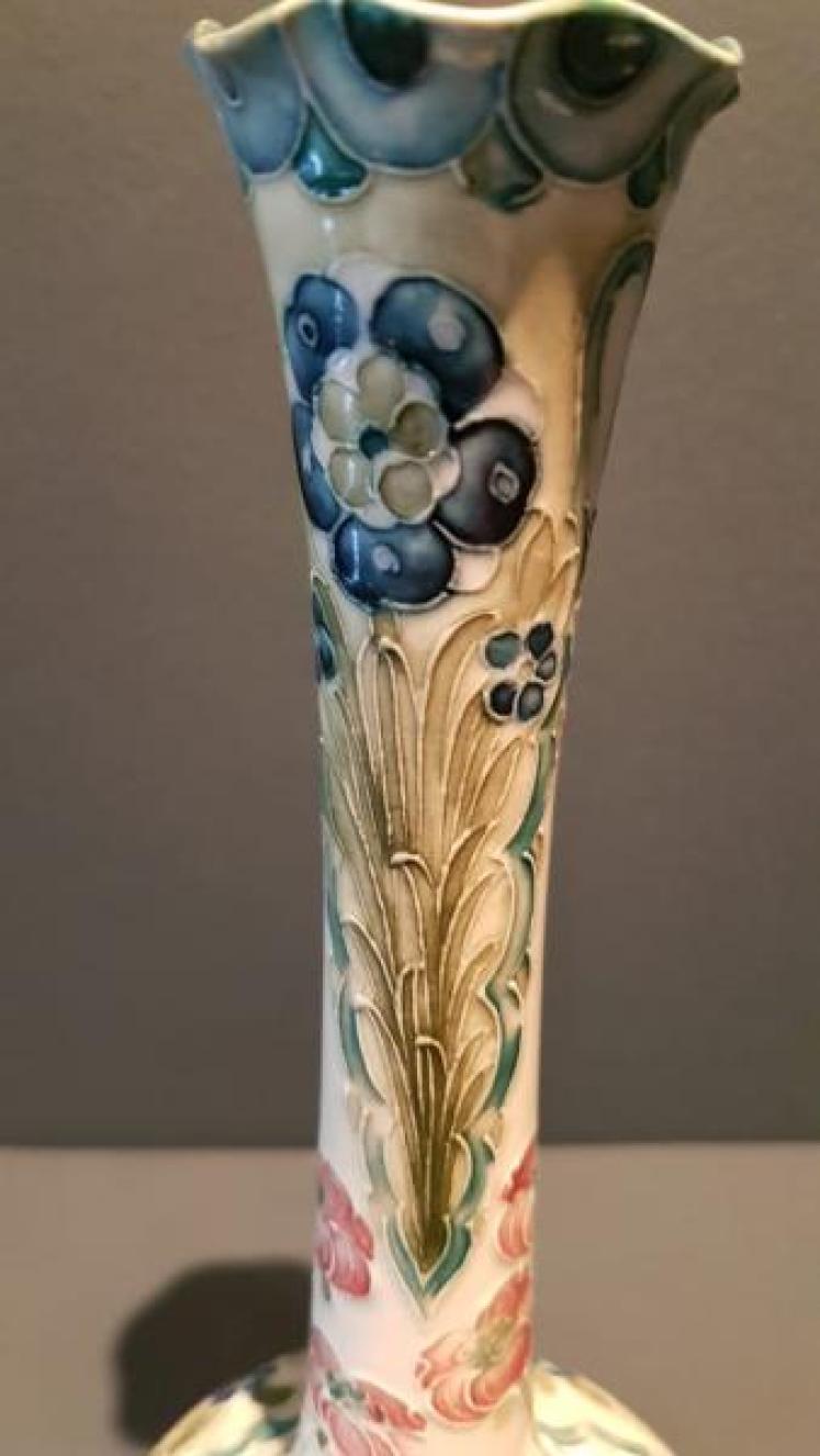 Moorcroft McIntyre Forget-Me-Not and Poppy Panelled Vase - Image 2