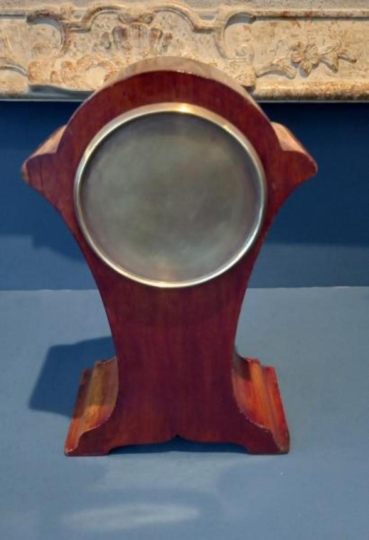 Antique Fruitwood Inlaid Panel Mantel Clock - Image 6