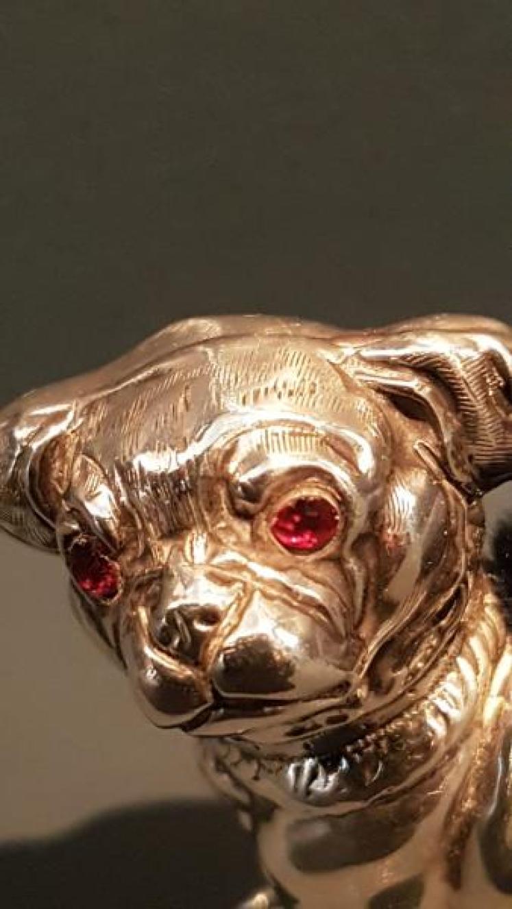 Rare Edwardian Silver Pug Pin Cushion - Image 2