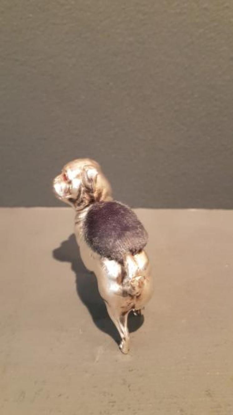 Rare Edwardian Silver Pug Pin Cushion - Image 5