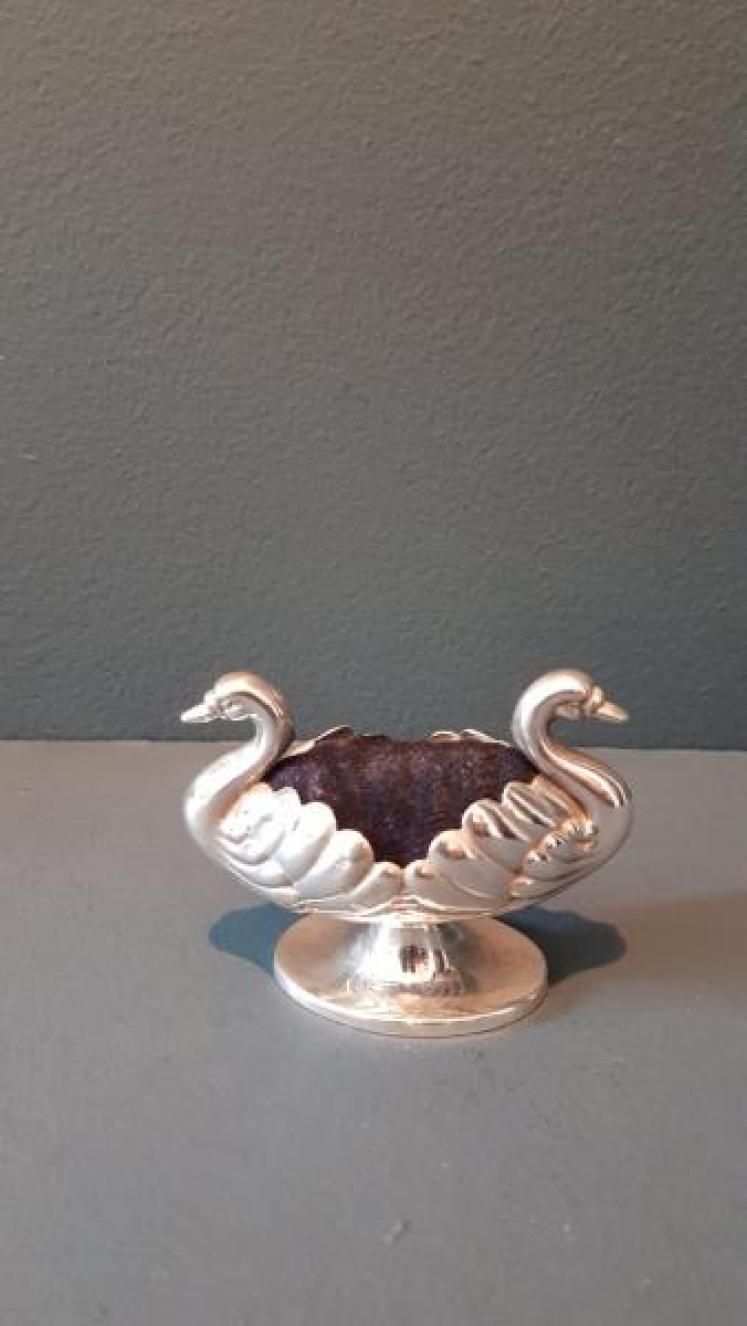 Victorian Double Head Swan Pin Cushion - Image 1
