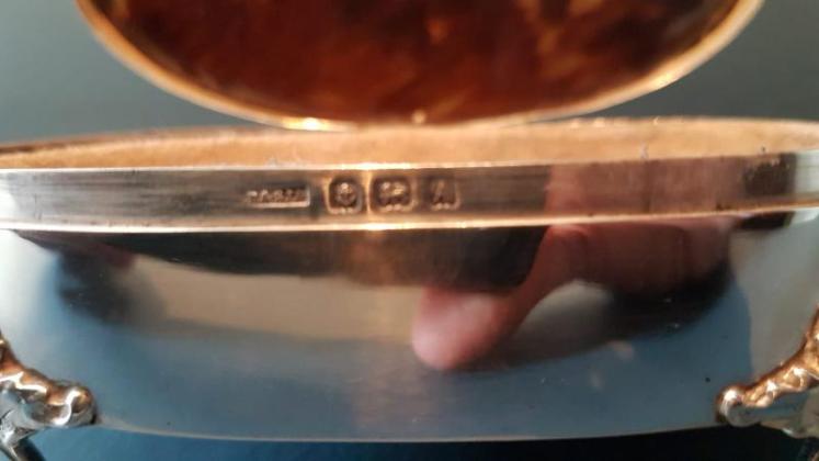 George V Silver and Tortoise Shell Ring Box - Image 4