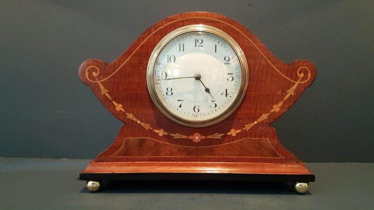 Superb Figured Mahogany Inlaid Mantel Clock - Image 1