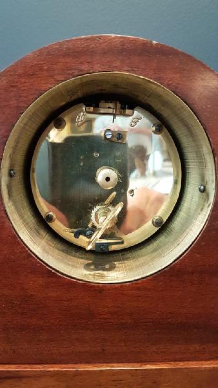 Superb Figured Mahogany Inlaid Mantel Clock - Image 4