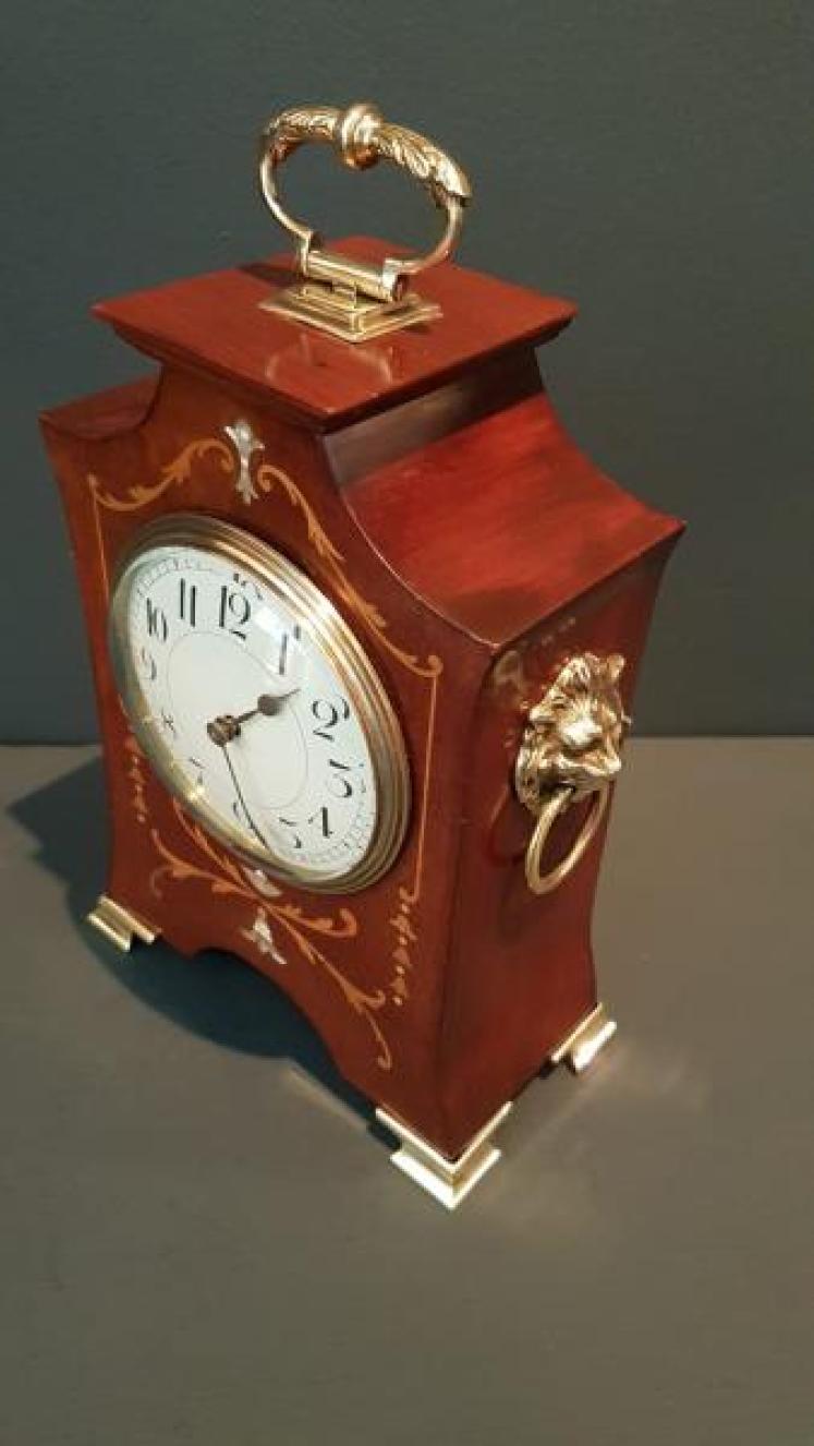 Fine Quality Flared Side Inlaid Mantel Clock - Image 2