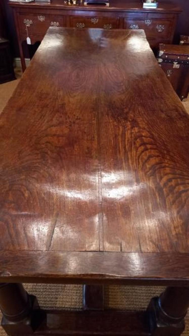 George III Period Oak Planked Top Refectory Table - Image 3