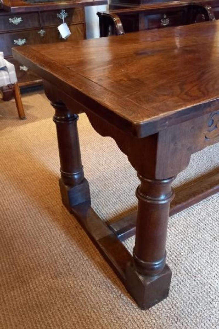 George III Period Oak Planked Top Refectory Table - Image 4