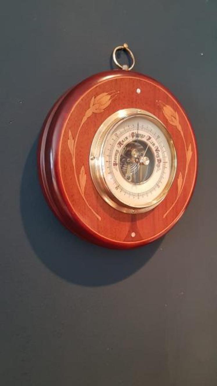 Quality Edwardian Inlaid Mahogany Barometer - Image 2