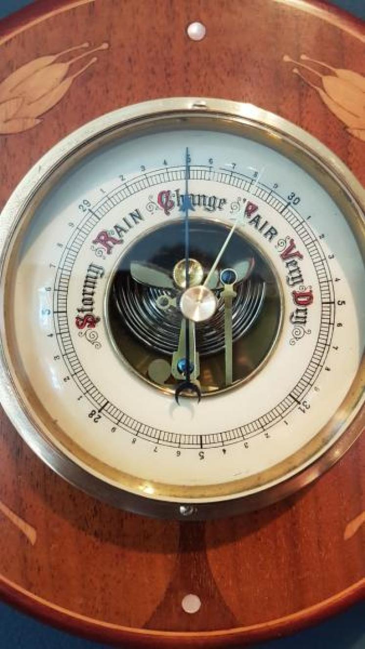 Quality Edwardian Inlaid Mahogany Barometer - Image 4