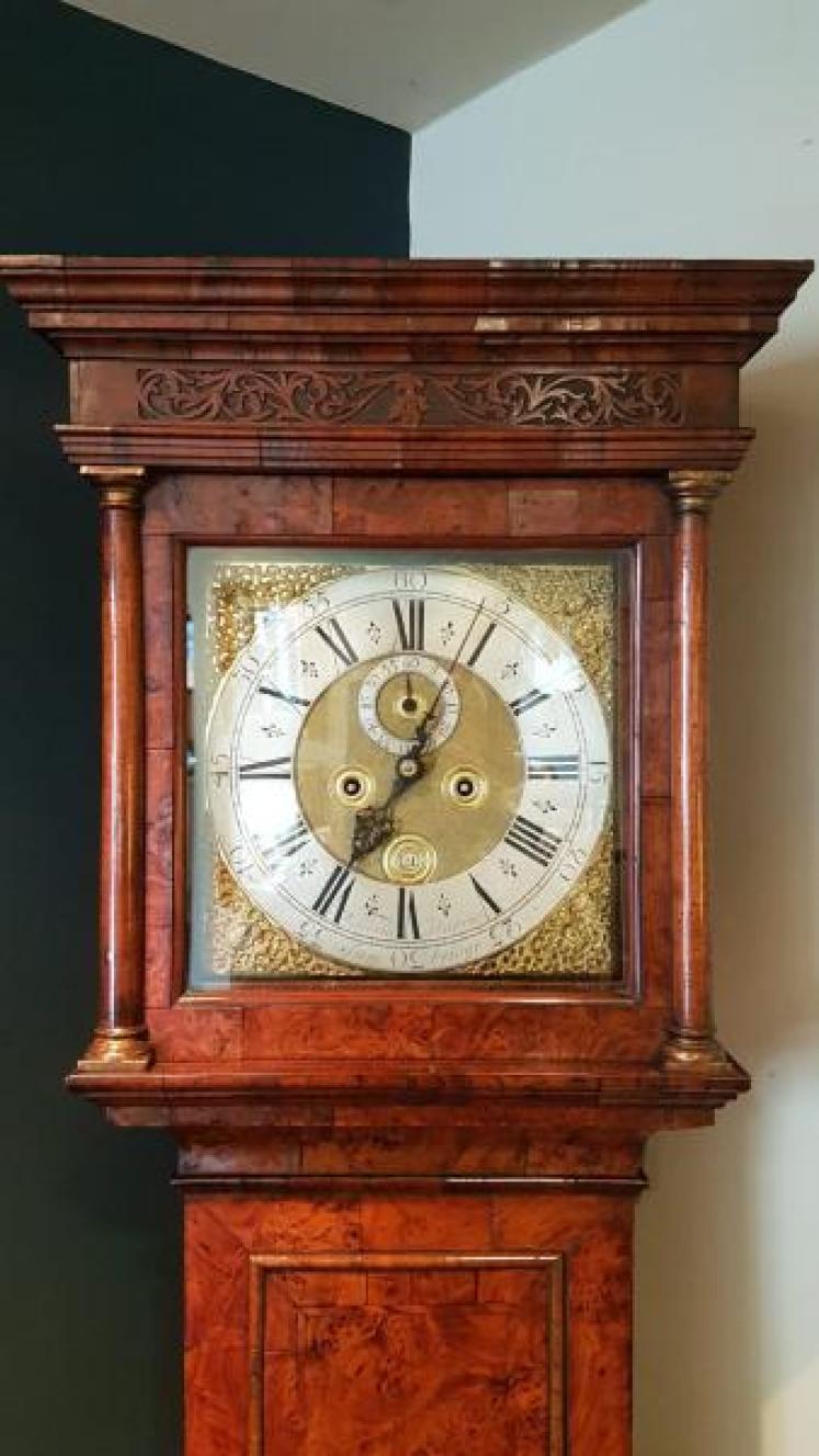Superb George I Period 8 Day Burr Yew Longcase Clock - Image 5