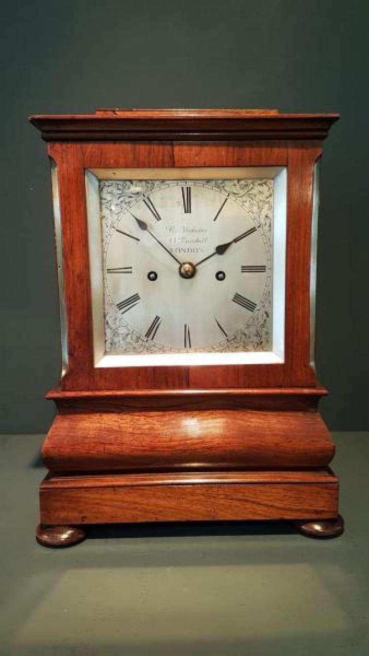 Fine Regency Rosewood Double Fusse Bracket Clock - Image 1