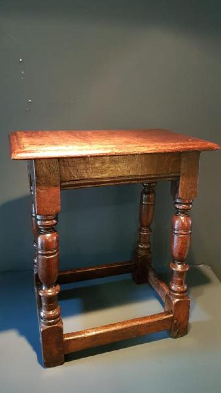 George III Oak Joint Stool  - Image 2
