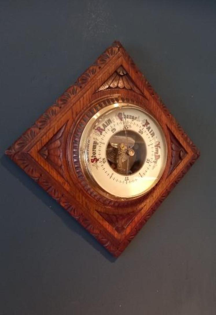 Victorian Diamond Shaped Skeletonised Works Barometer - Image 1
