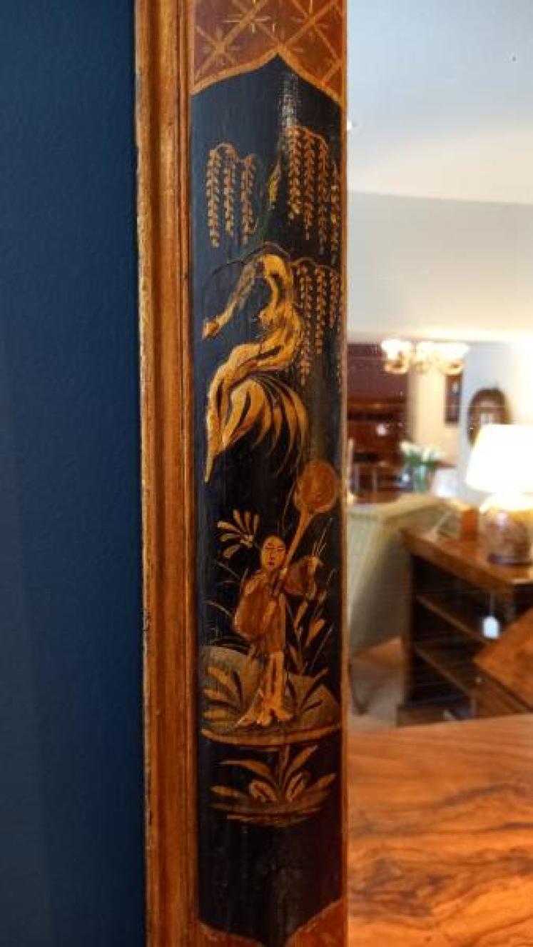 Victorian Chinioserie Cushion Frame Wall Mirror - Image 2