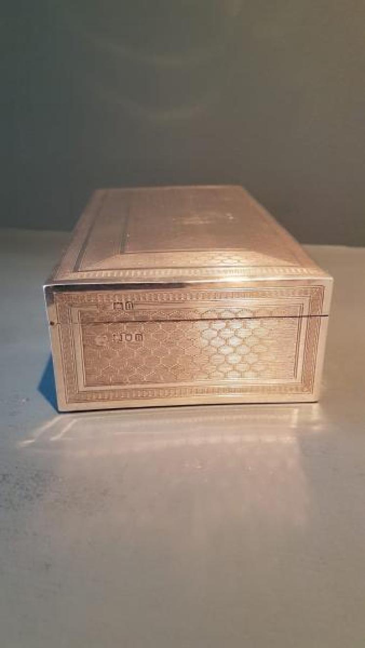 Edwardian Engine Turned Silver Card Box - Image 6