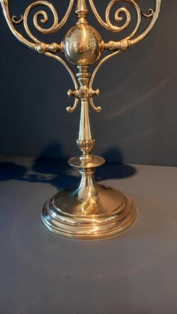 Superb Pair of George III Period Solid Brass Candleabra - Image 5